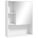 Armadietto con Specchio da Bagno con Mensole a Giorno 60x15x76cm Bianco  