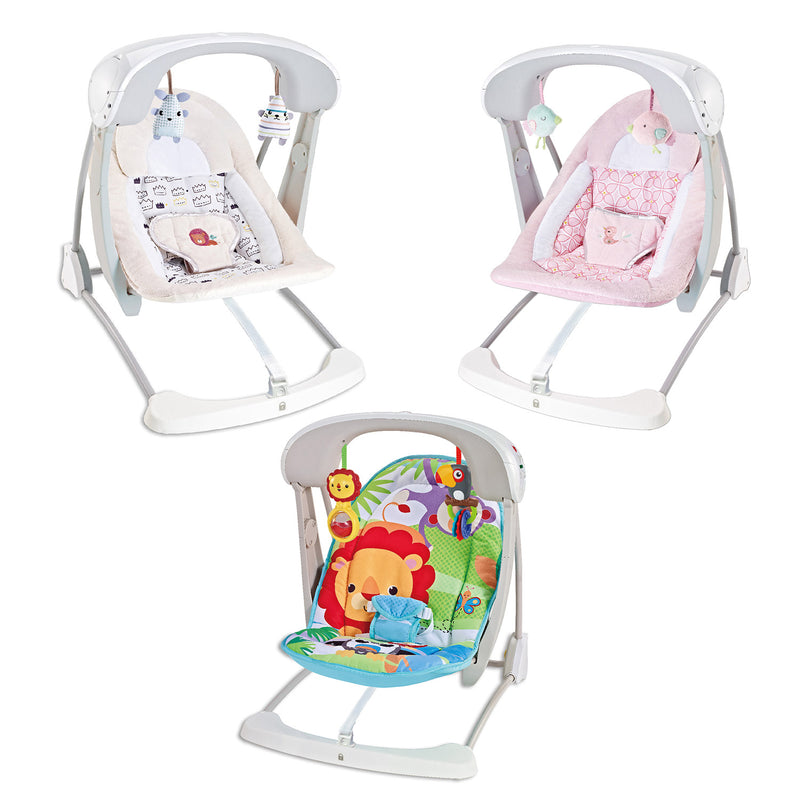 Altalena dondolo oscillante con Musica per Bambini 65x63x49 cm in Acciaio e Poliestere Baby Dreams  