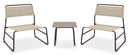 Set Salotto da Giardino 2 Poltrone e Tavolino in Acciaio e Textilene Cannes Marrone e Beige