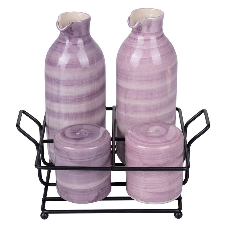 Menage Set Olio Aceto Sale e Pepe  350 ml in Gres VdE Tivoli 1996 Shades Provence