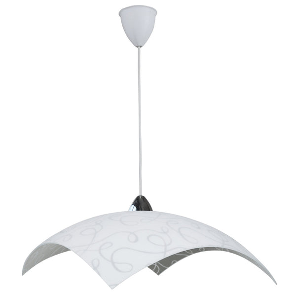 online Suspension 50X50 1xE27 Chrome-Blanc Cadre Verre Plaque Blanc E-Energy Marilena