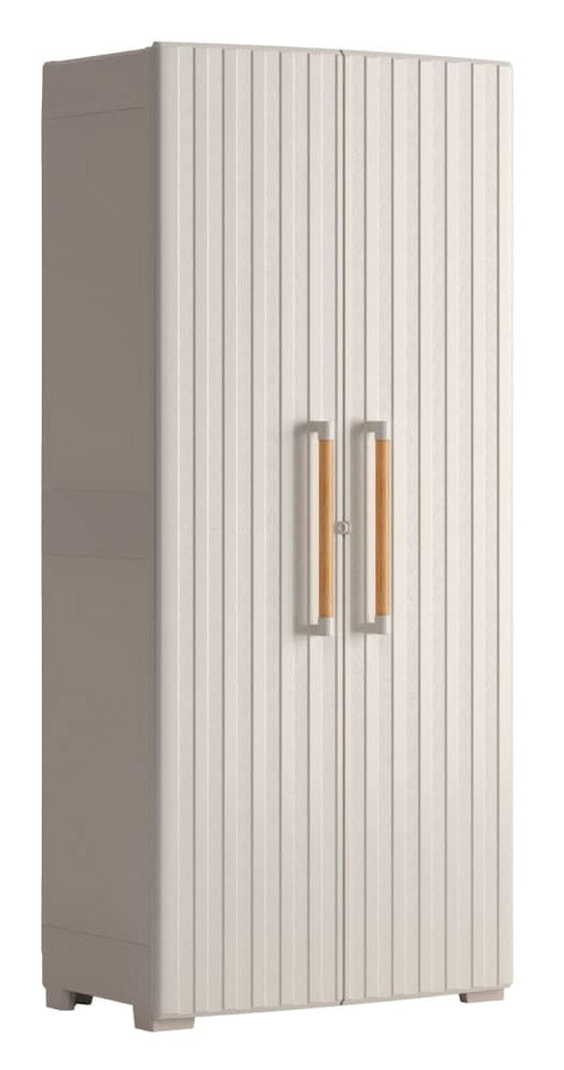 Armadio da Esterno 8 Ripiani 80x45x180H cm in Plastica Keter Groove Multispace Sabbia/Beige prezzo