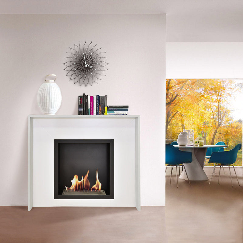 Camino a Bioetanolo da Pavimento 110x94x35 cm Roxana Tortora e Bianco