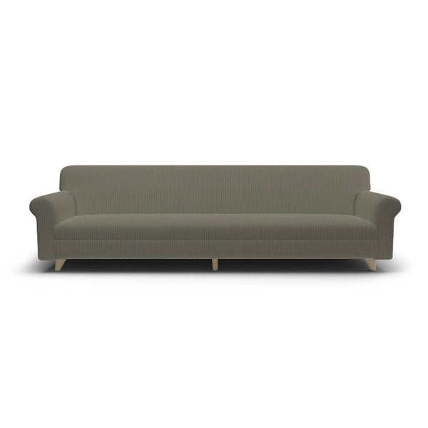 sconto Housse de canapé extensible en polyester et coton tendance taupe