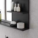 Specchio Bagno da Parete 75x10x48 cm con Mensole in Legno e Vetro Nero  