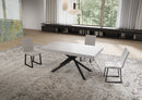  Tavolo Allungabile 160-420x90x74 cm Niket Bianco Frassino Gambe Antracite