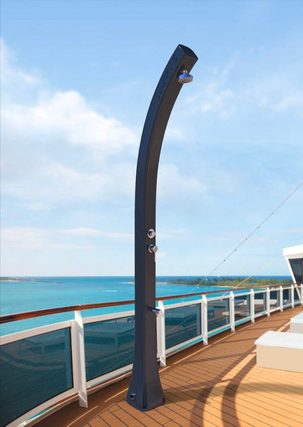 sconto Doccia Solare da Giardino 28L Miscelatore Temporizzato e Lavapiedi Arkema Happy Beach Arancio