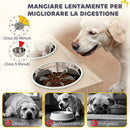 Portaciotole per Cani 60x30x35,5 cm con 2 Ciotole da 2L in Acciaio Inox e Armadietto Inferiore in Legno Rovere      