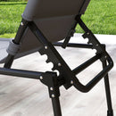 Set 2 Lettini Prendisole Pieghevoli Reclinabili 70x201,5x45 cm in Metallo e Tessuto Oxford Grigio