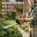 Tagliasiepi Elettrico con 2 Batterie 4000mAh e Palo Telescopico in Alluminio Arancione      