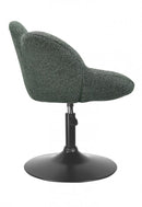 Set 2 Poltroncine da Soggiorno 69x55x69/81 cm in Schiuma Poliuretanica Fleur Nero-Verde Scuro