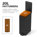 Cestino Spazzatura 20 L 21,5x37,2x57 cm con Chiusura Ammortizzata e Secchio Rimovibile in Acciaio e PP Nero      