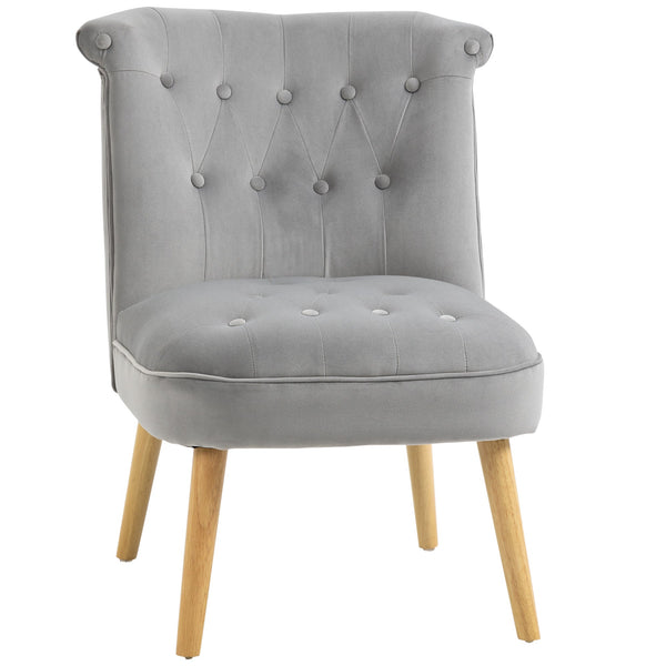 Sedia Imbottita 60x66x79 cm in Tessuto Vellutato Grigia online