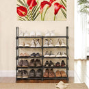 Scarpiera 10 Ripiani Modulabili 45x30x174 cm in Metallo Nera