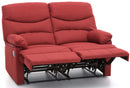 Divano Divanetto 2 Posti con Reclinatore Manuale in Tessuto Karol Rosso