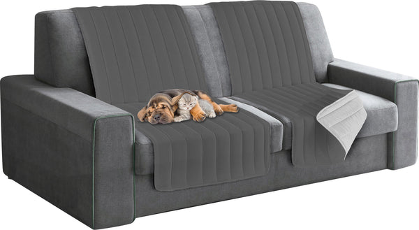 Housse de canapé matelassée double face 60x190 cm gris clair/gris foncé prezzo