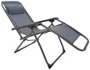 Sedia Sdraio Zero Gravity Reclinabile Pieghevole 188x65x110 cm in Acciaio e Textilene Grigia
