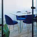 Set 4 Sedie Imbottite 38x43x74 cm in Vellluto Velvet Bronzo e Oro