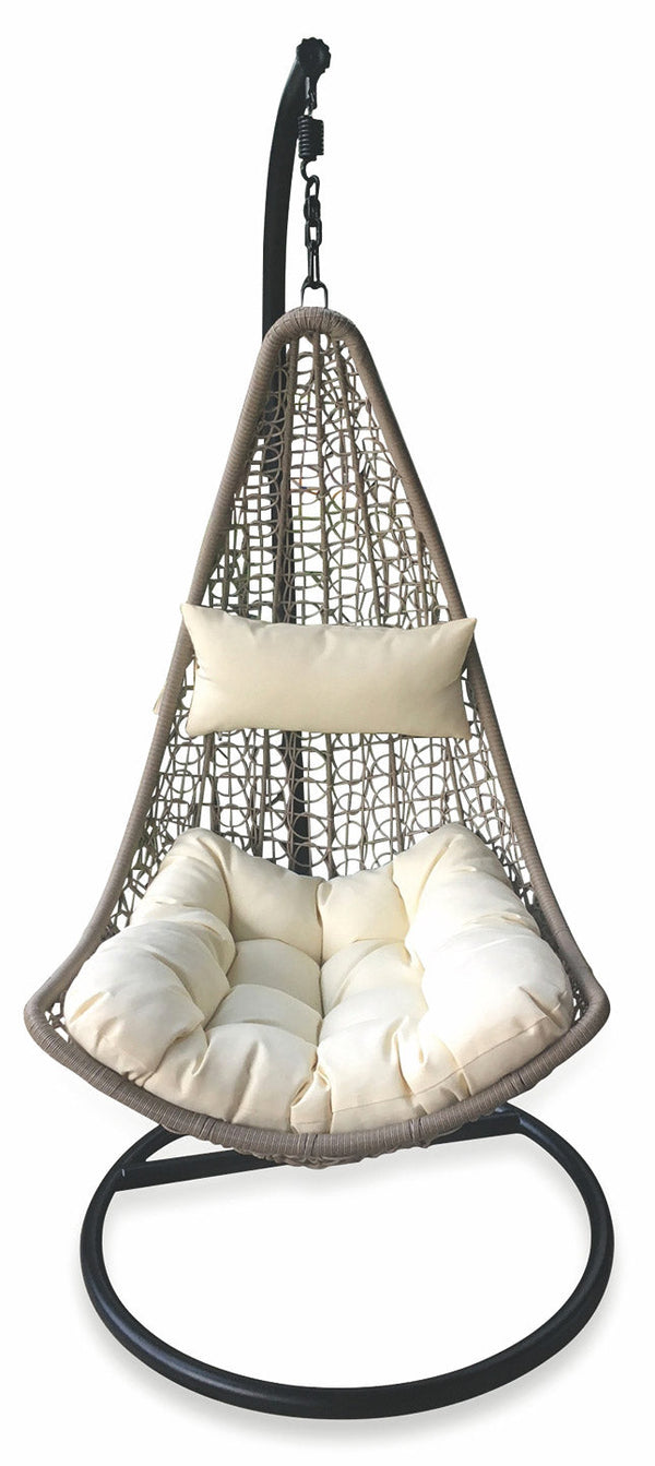 Dondolina Hamac de Jardin en Métal et Soriani Polyrattan Drop Gris et Ecru sconto