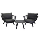 Set Salotto da Giardino 2 Poltrone e Tavolino in Alluminio Riverside Antracite