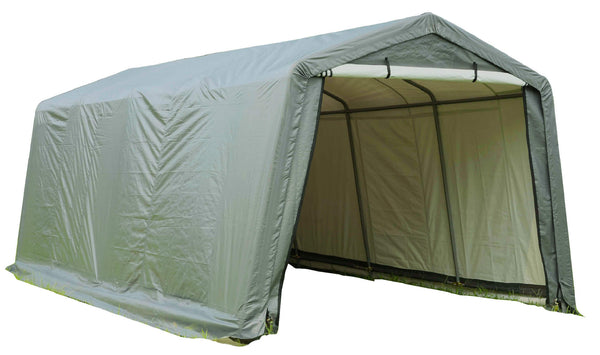 sconto Box de garage extérieur 3x6xh2,4 m en tissu polyéthylène renforcé 195gr/m2 vert