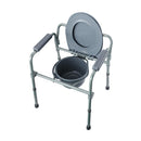 Sedia WC Altezza Regolabile in Tubi di Ferro Grigio 53.3x56.5x60-74.5 cm 
