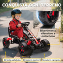 Go Kart a Pedali per Bambini 3-6 Anni 50 kg Portata con Portabicchieri e Ruote in EVA Antiscivolo Rosso      