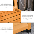 Baule da Esterno 127x56x60 cm Impermeabile con Base Rialzata in Legno di Abete Giallo Scuro      