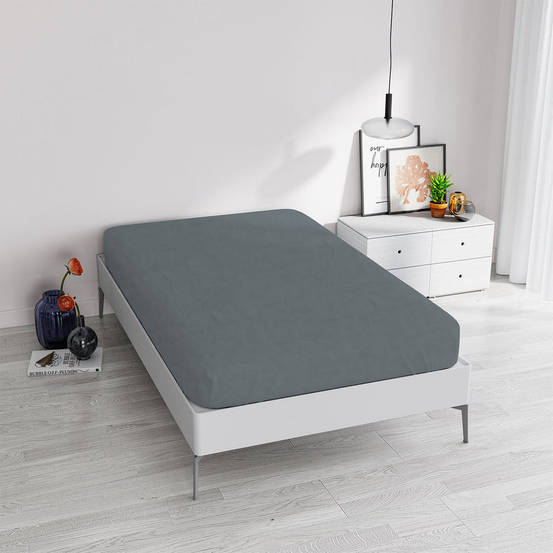 Lenzuola Sotto Linea Water Washed Grigio Chiaro 