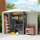Capanno da Giardino 246x117x180 cm Porta Attrezzi con 2 Porte in Acciaio Zincato Grigio Chiaro      