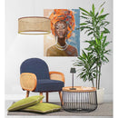 Poltroncina da Camera 66x81x84 cm Doris in Tessuto Blu Scuro