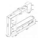 Parete Attrezzata Soggiorno Roomy 255x40x200 h cm in Truciolare bilaminato Bianco