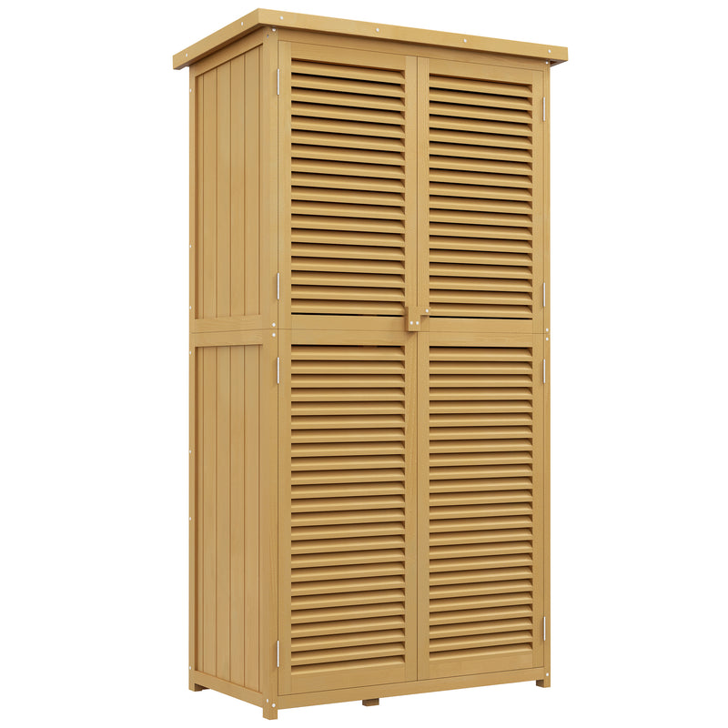 Casetta Box da Giardino 87x46,5x160 cm con Ante a persiana in Legno 