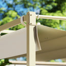 Gazebo da Giardino Pergola 298x297x221 cm con Tettuccio Retrattile  Viti e 8 Picchetti in Poliestere 180g e Metallo Cachi   