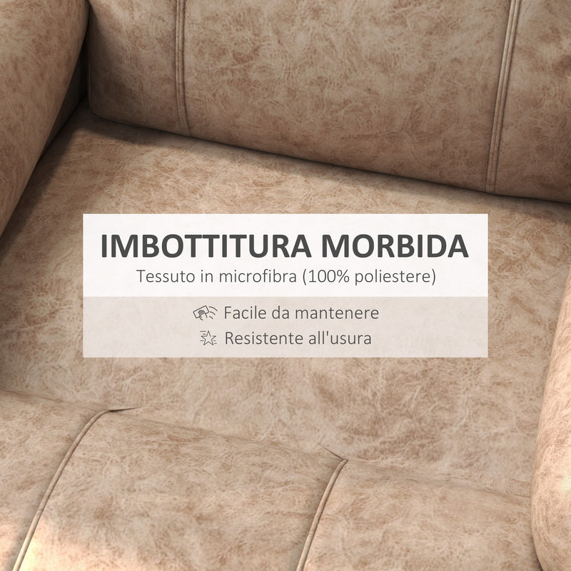 Poltrone Relax Reclinazione Manuale Poggiapiedi Estraibile Beige   