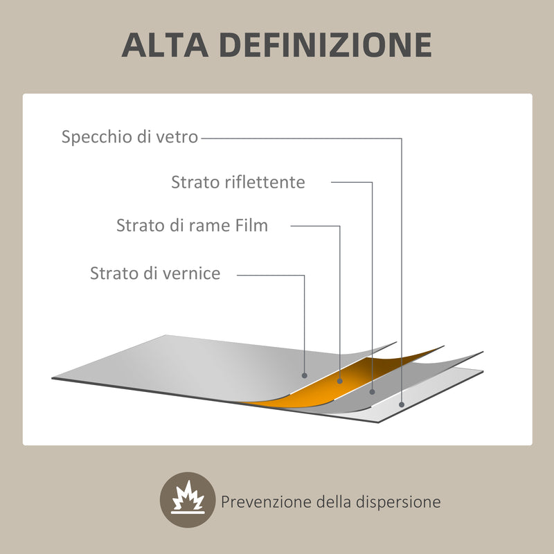 Specchio da Parete Moderno con Bordi Irregolari per Camera e Ingresso 70x50 cm Cornice in Legno 