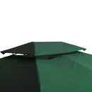 Copertura per Gazebo  a 2 Livelli  con Cinghie e 10 Fori di Drenaggio 4x3m in Poliestere Verde