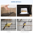 Gabbia per Uccelli con Maniglia di Trasporto e Vassoio Estraibile 50.5x41x63 cm in Metallo e Plastica Nero-4