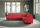 Divano Angolare 6 Posti 286x226x85 cm Sakar in Tessuto Rosso
