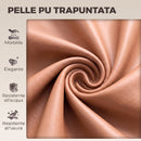 Set 2 Sgabelli da Bar Regolabili 49,5x48,5x86-108 cm con Schienale e Poggiapiedi in Pelle PU Marrone      