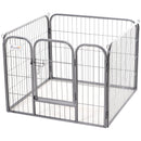 Recinto Recinzione per Animali Domestici 82x82x60 cm in Metallo  Grigio