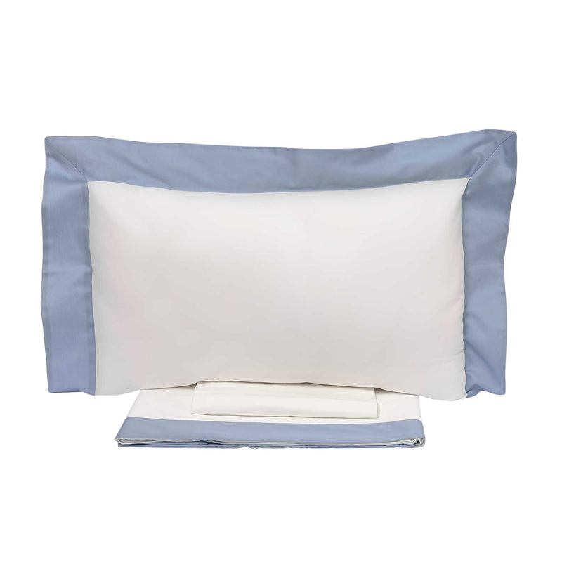 Set Lenzuola Sopra Sotto e Federe Bordi in Raso Garrini Eveline Avorio/Valanga Varie Misure