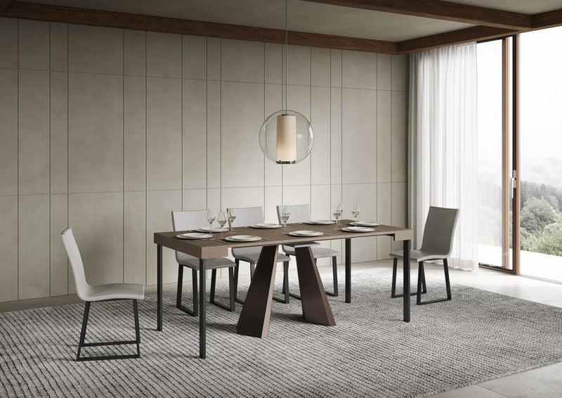 Consolle Allungabile 90-300x40x77 cm Diamante Tortora Telaio Orso 