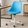 Sedia da Ufficio Poltrona da Studio Girevole Ergonomica con Ruote in PP e Schiuma Blu