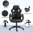 Sedia da Gaming 51x61x108-118 cm in Similpelle Nero
