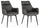 Lot de 2 Fauteuils 56x65x92h cm Lawrence Pu Anthracite