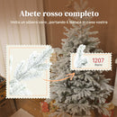 Albero di Natale Innevato Alto 180 cm con 1207 Rami Realistici e Base in Metallo Pieghevole Verde e Bianco      