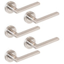 Maniglie Perth per Porta da Interno Ø50 mm Alluminio e Zama Nickel Satinato 5 Set. Emuca