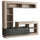Mur de rangement de salon Leonard 170x42x170 h cm en aggloméré bilaminé noir