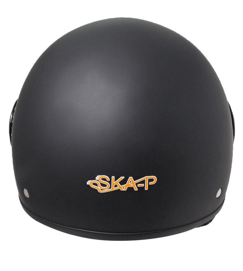 Casco Demi-Jet per Scooter Visiera Sagomata SKA-P 1 WH Wolli Nero Metal